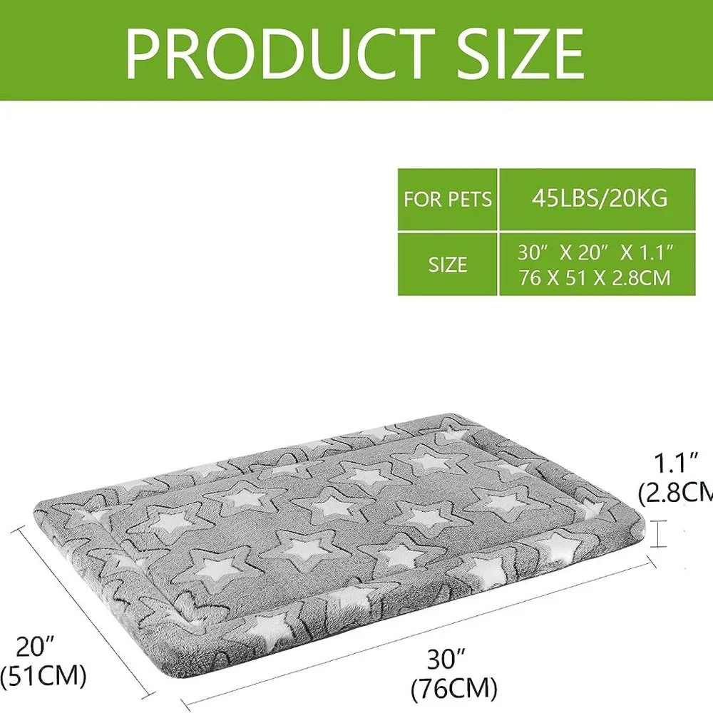 Dog Bed Mat Dog Crate Pad Reversible Kennel Pad, Grey